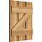 Ekena Millwork Spaced Board-n-Batten Shutters w/Z-Bar, Rough Sawn Western Red Cedar, 17 1/8W x 21H, PR RBS06Z17X021RWR - alternate 3
